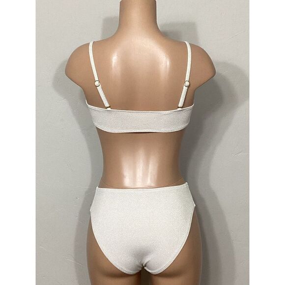 New. Nordstrom ivory & gold metallic thread bikini. Normally $119 - Picture 7 of 12